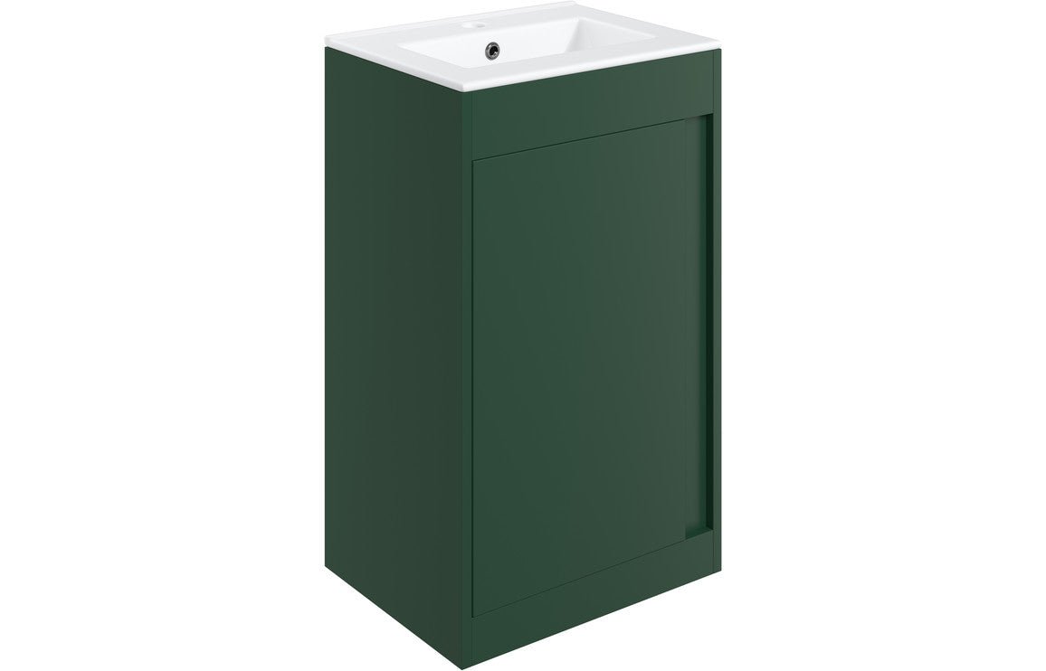 Prystine Pasadena Floor Standing Unit Inc. Basin 510mm - Matt Conifer Green - PRIS105317 - TAP 'N' SHOWER