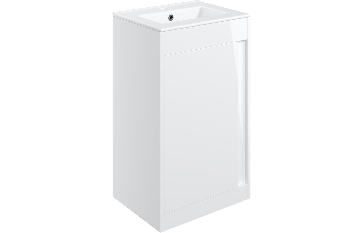 Prystine Pasadena Floor Standing Unit Inc. Basin 510mm - White Gloss - PRIS105321 - TAP 'N' SHOWER