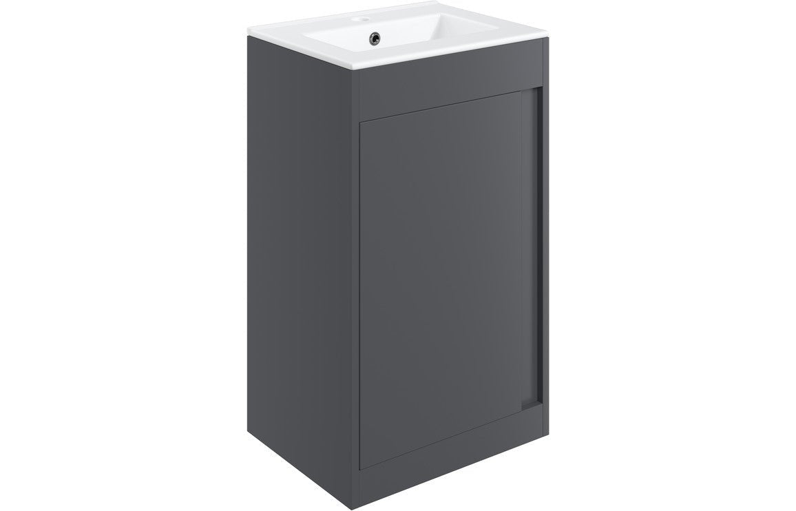 Prystine Pasadena Floor Standing Unit Inc. Basin 510mm - Matt Graphite Grey - PRIS105323 - TAP 'N' SHOWER