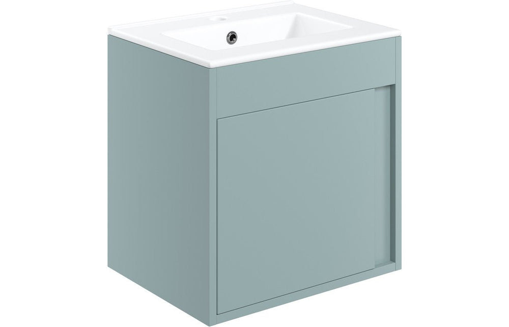 Prystine Pasadena Wall Hung Unit Inc. Basin 510mm - Matt Sea Green - PRIS105310 - TAP 'N' SHOWER