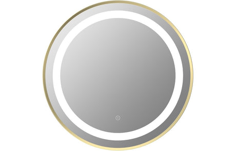 Prystine Ventura[a Round Front - Lit LED Mirror 600mm - Brushed Brass - PRIS106253 - TAP 'N' SHOWER