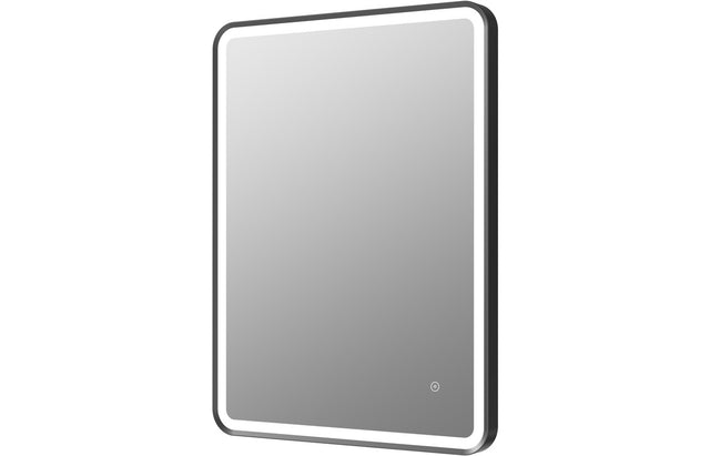 Prystine Greeley Rectangle Front - Lit LED Mirror 600mm - Matt Black - PRIS106270 - TAP 'N' SHOWER