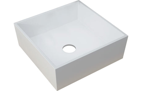 Prystine Riley Square Resin Basin 426mm - White - PRIS100515 - TAP 'N' SHOWER