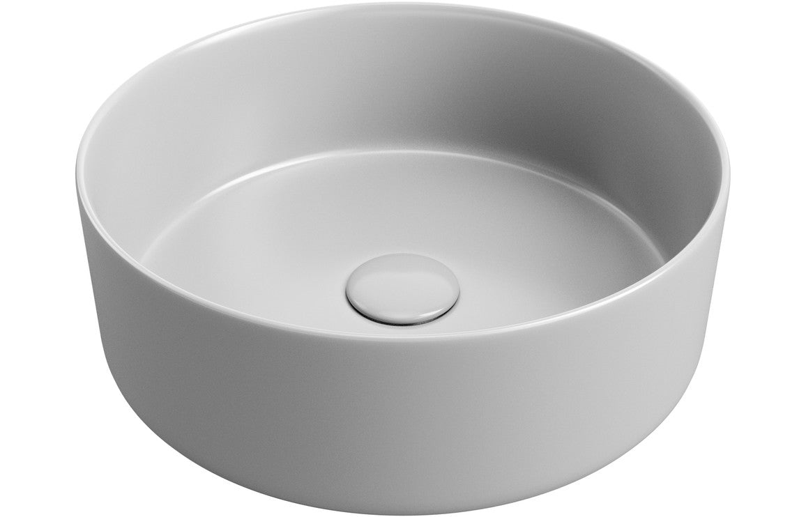 Prystine Weymouth Prystine Weymouth Ceramic Round Washbowl Inc Waste 355mm - Light Matt Grey - PRIS100509 - TAP 'N' SHOWER