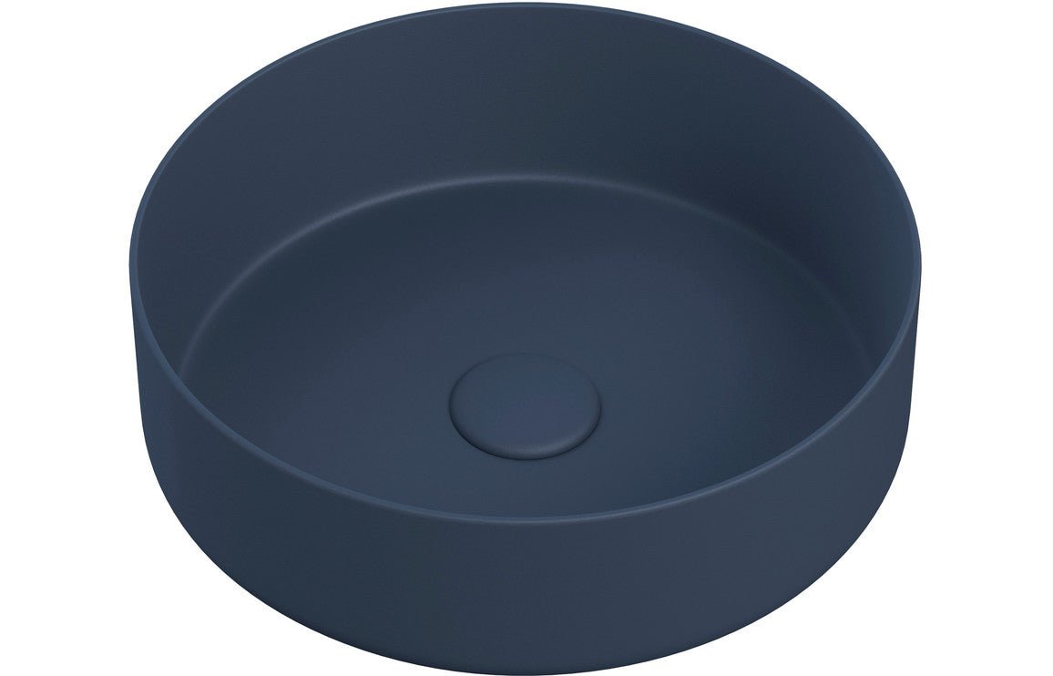 Prystine Weymouth Ceramic Round Washbowl Inc Waste 355mm - Matt Deep Blue - PRIS105577 - TAP 'N' SHOWER