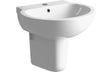 Prystine Jackson 1 Tap Hole Basin & Semi Pedestal 535mm - White - PRIS1757 - TAP 'N' SHOWER