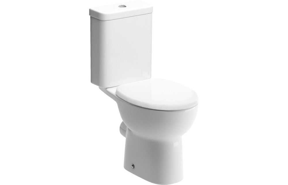 Prystine Katie Close Coupled Toilet, Push Button D/F Cistern & Soft Close Seat - White - PRIS1930 - TAP 'N' SHOWER