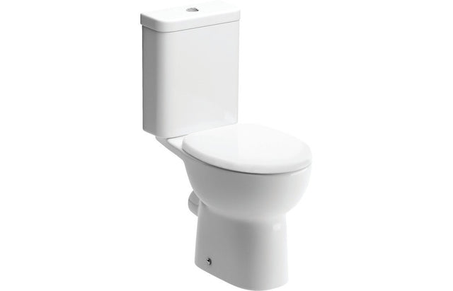 Prystine Katie Close Coupled Toilet, Push Button D/F Cistern & Soft Close Seat - White - PRIS1930 - TAP 'N' SHOWER