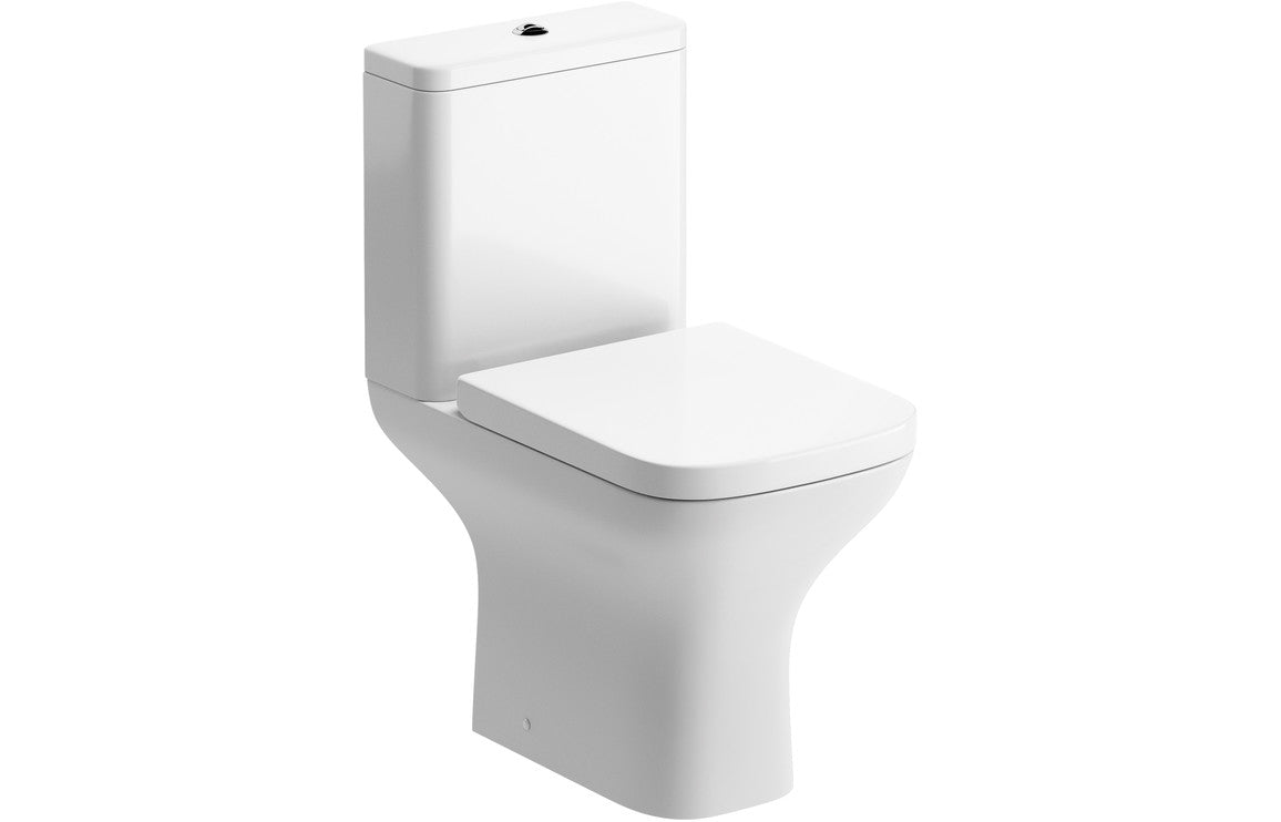 Prystine Syston Close Coupled Toilet, D/F Cistern with Wrapover Soft Close Seat - White - PRIS106694 - TAP 'N' SHOWER