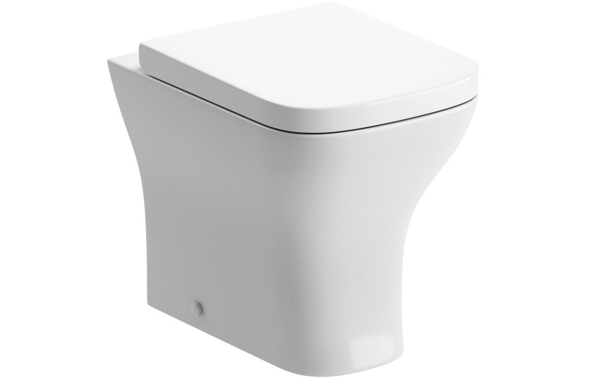 Prystine Syston Back To Wall WC Toilet Pan & Wrapover Soft Close Seat - White - PRIS101523 - TAP 'N' SHOWER