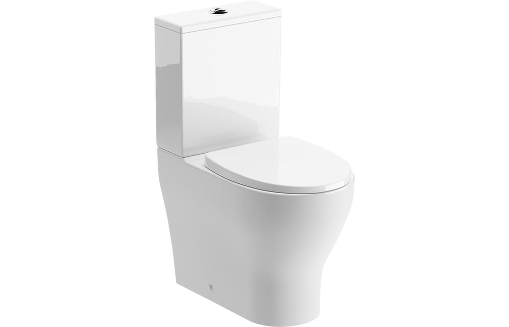 Prystine Oadby Rimless Close Coupled Toilet With D/F Cistern & Soft Close Seat - PRIS106140 - TAP 'N' SHOWER