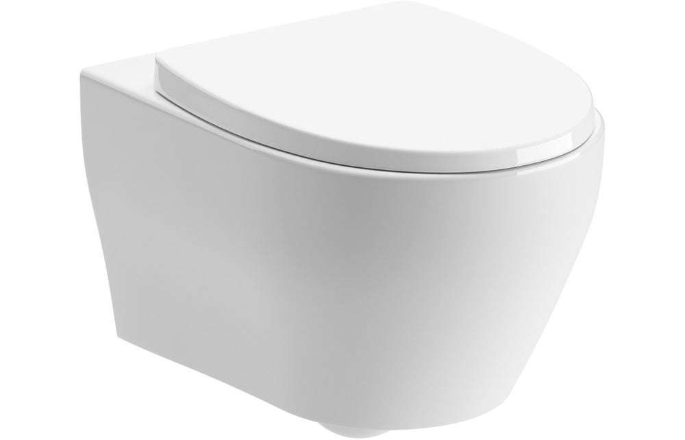 Prystine Oadby Wall Hung Toilet & Soft Close Seat - Rimless - PRIS106142 - TAP 'N' SHOWER