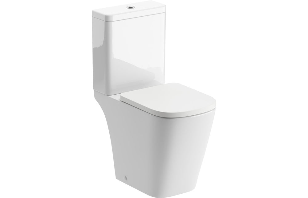 Prystine Loddington Close Coupled Comfort Height Toilet, D/F Cistern & Soft Close Seat - Rimless - White - PRIS106145 - TAP 'N' SHOWER