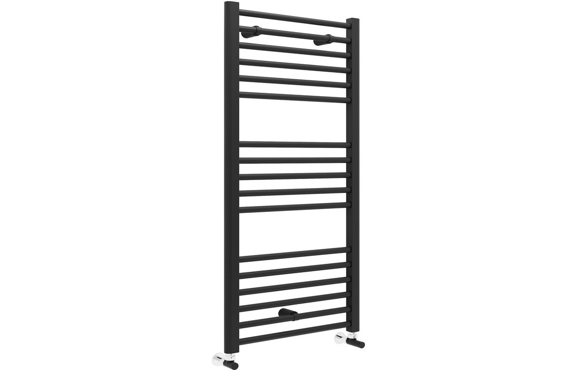 Prystine Colombus Straight 30mm Ladder Radiator 600 x 1200mm - Matt Black - PRIS104982 - TAP 'N' SHOWER