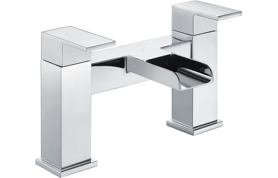 Chrome Square Flat Lever Bath Filler Tap Deck Mounted - Prystine Scottsdale - TAP 'N' SHOWER