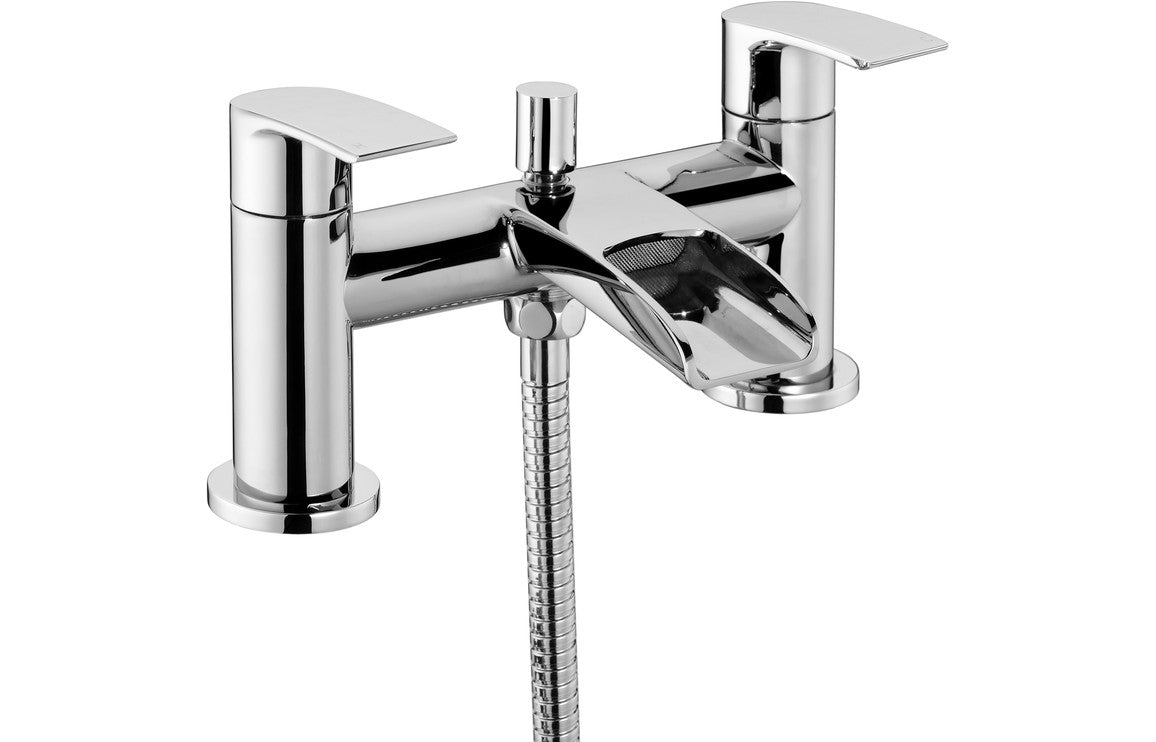 Chrome Bath Shower Mixer Tap With Waterfall Spout - Prystine Glendale - TAP 'N' SHOWER