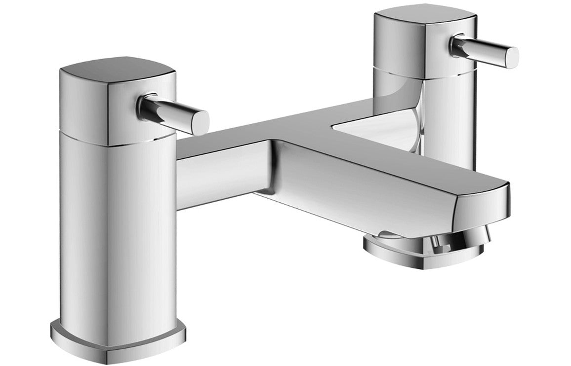 Chrome Square Lever Bath Filler Tap Deck Mounted - Prystine Modesto - TAP 'N' SHOWER