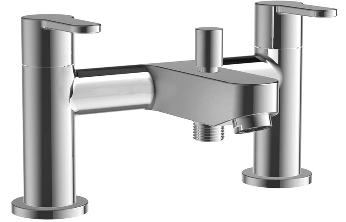 Chrome Round Flat Lever Bath Shower Mixer Tap ONLY - Prystine Dallas - TAP 'N' SHOWER