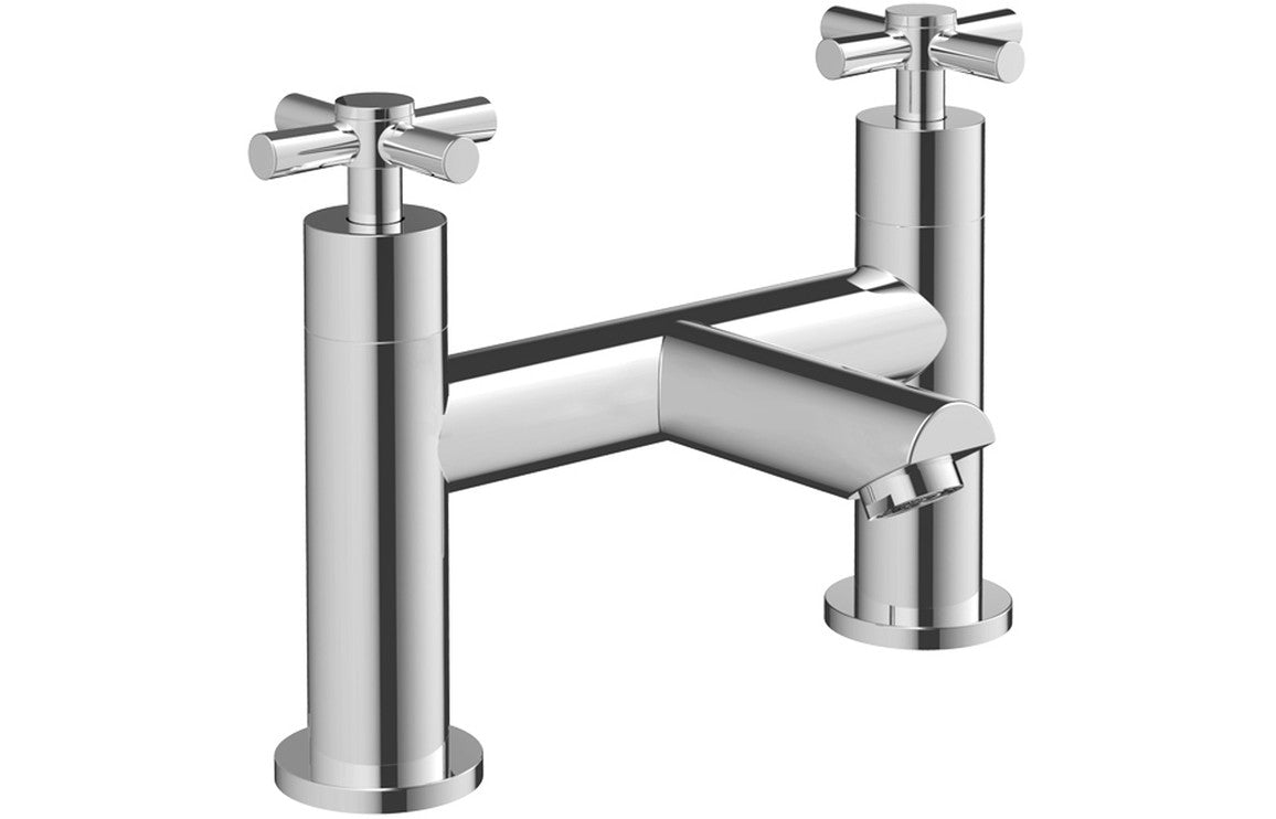 Chrome Bath Filler Tap With Crosshead Handles - Prystine Michigan - TAP 'N' SHOWER
