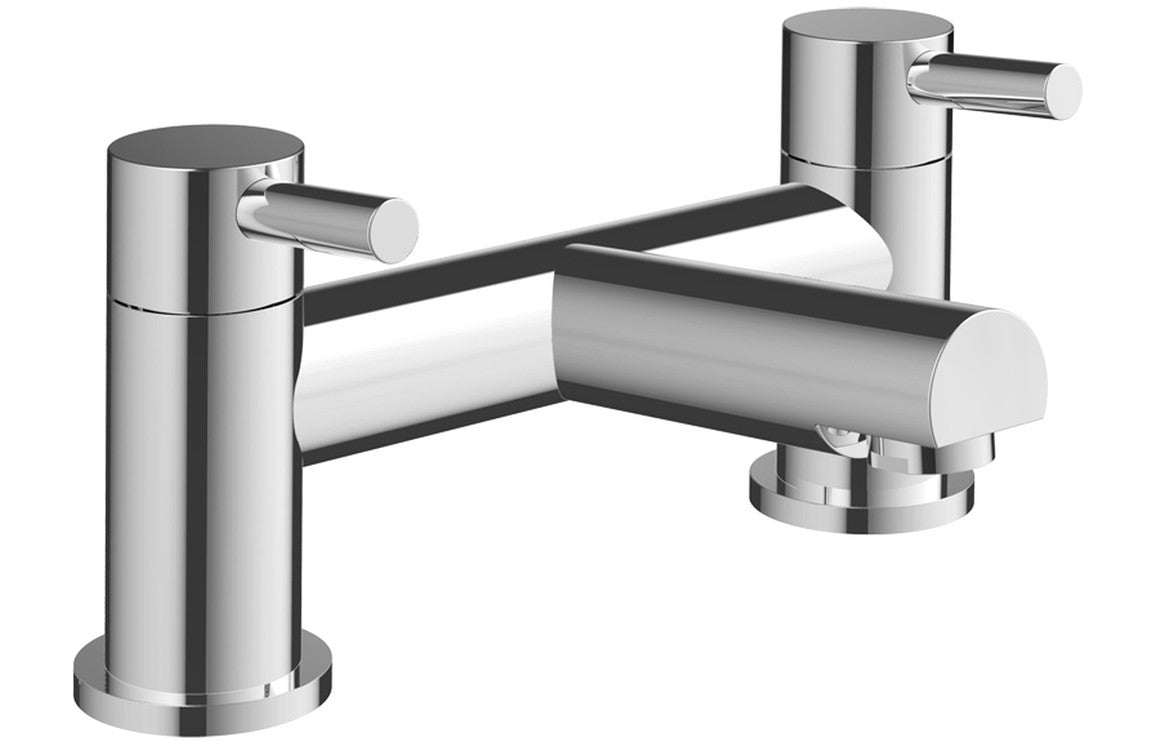 Chrome Bath Filler Tap With Round Lever Handles - Prystine Corpus - TAP 'N' SHOWER