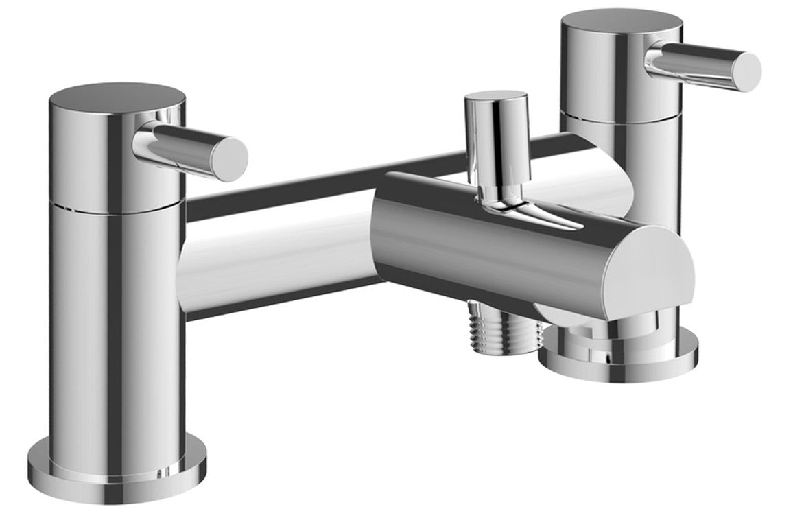 Chrome Bath Shower Mixer Tap With Round Lever Handles - Prystine Corpus - TAP 'N' SHOWER