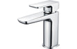 Chrome Basin Mixer Tap With Flat Lever Handles & Click Clack Waste - Prystine Auroa - TAP 'N' SHOWER