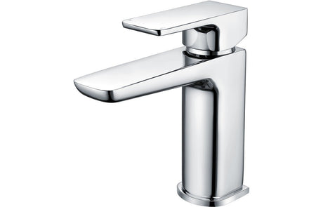 Chrome Basin Mixer Tap With Flat Lever Handles & Click Clack Waste - Prystine Auroa - TAP 'N' SHOWER