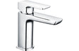 Small Chrome Basin Mixer with Flat Lever Handle & Click Clack Waste - Prystine Auroa - TAP 'N' SHOWER