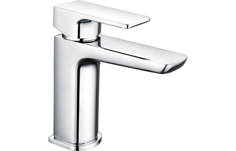 Small Chrome Basin Mixer with Flat Lever Handle & Click Clack Waste - Prystine Auroa - TAP 'N' SHOWER