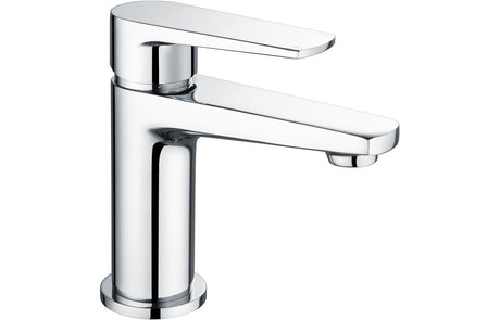 Chrone Basin Mixer Tap With Flat lever Handle & Click Clack Waste - Prystine Tulsa - TAP 'N' SHOWER