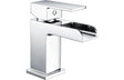 Chrome Waterfall Basin Mixer Tap With Push Down Waste - Prystine Scottsdale - TAP 'N' SHOWER