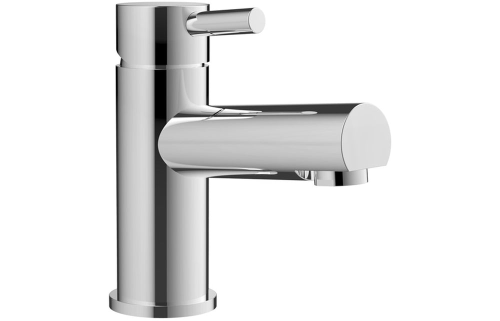 Chrome Basin Mixer Tap With Round Lever Handles & Click - Clack Waste - Prystine Corpus - TAP 'N' SHOWER