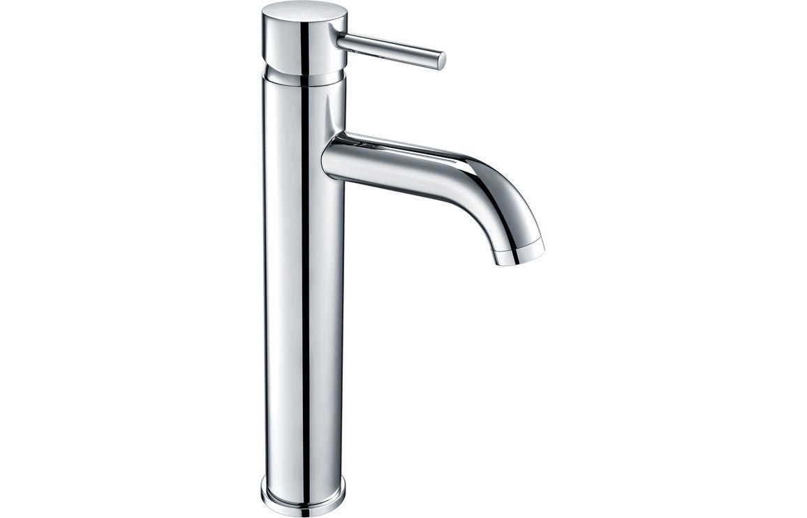 Chrome Designer Bath Filler Tap With Round Lever Handles - Prystine Tuscon - TAP 'N' SHOWER