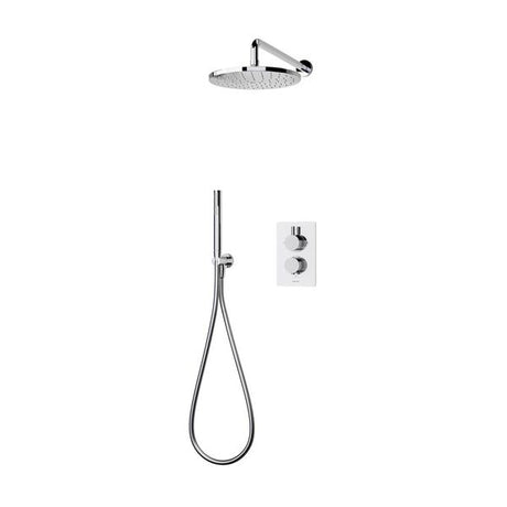 Aqualisa Dream Concealed Thermostatic Mixer Dual Outlet With Hand Shower and Wall Fixed Head Round - Chrome - DRMDCV2.HSFW.RND - TAP 'N' SHOWER