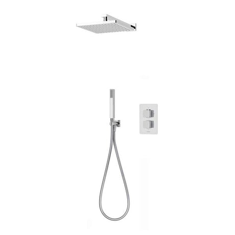 Aqualisa Dream Concealed Thermostatic Mixer Dual Outlet with Hand Shower and Wall Fixed Square Head - Chrome - DRMDCV2.HSFW.SQR - TAP 'N' SHOWER