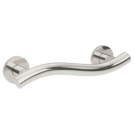 Bathex Yardley Wavy Stainless Steel Grab Rail 450mm - Mirror Polish - 19031MP - TAP 'N' SHOWER
