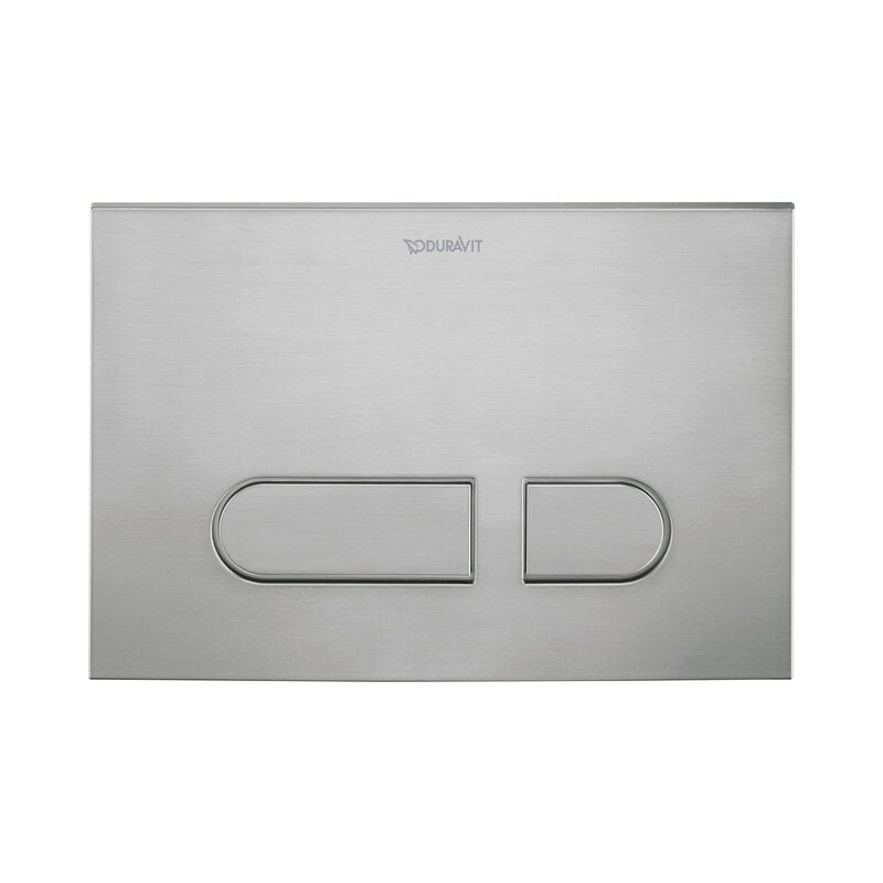 Duravit DuraSystem Dual Flush Mechanical Actuator Plate for WC A1 217 x 10 x 147mm - Brushed Stainless Steel - WD5001701000 - TAP 'N' SHOWER