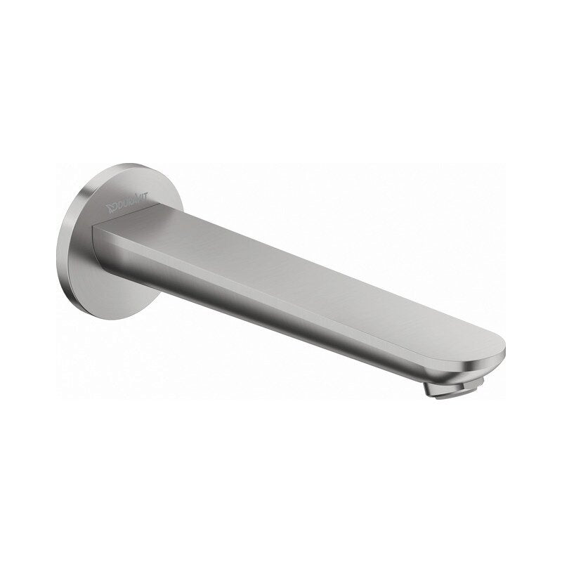 Duravit Wave Wall Mounted Bath Spout - Brushed Stainless Steel - WA5240010070 - TAP 'N' SHOWER