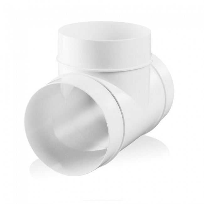 100m 4" - Blauberg Round Circular Plastic Ventilation Duct Pipe T Joint Piece - TAP 'N' SHOWER