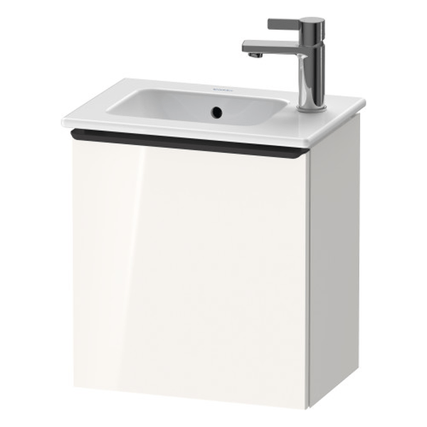 Duravit D - Neo 1 Door Left Hand Wall Hung Vanity Unit Only 410mm Wide - White Gloss - DE4259LBD220000 - TAP 'N' SHOWER