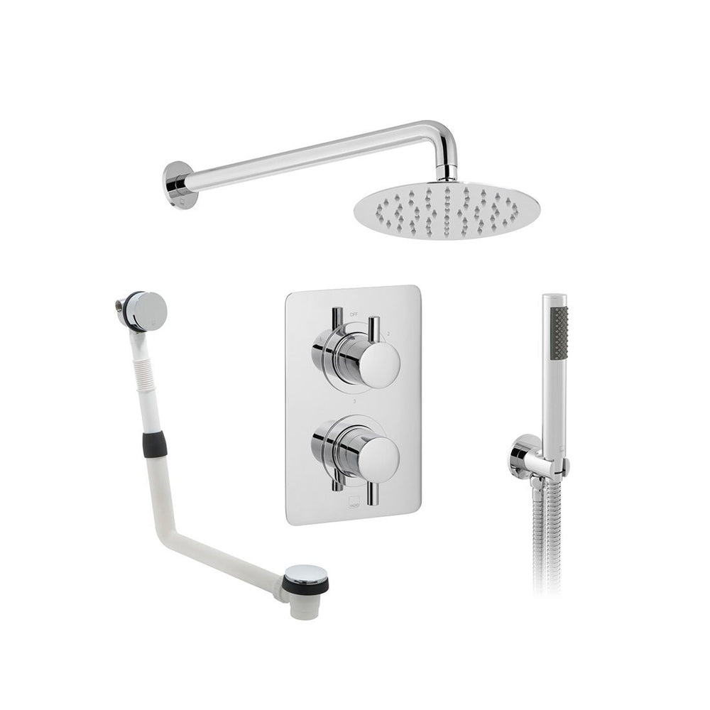 Vado DX Three Outlet Round Thermostatic Shower Set - Chrome - DX - 173252 - CELSQ - CP - TAP 'N' SHOWER
