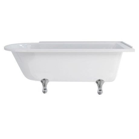 Burlington Hampton White Freestanding Right Hand Shower Bath No Tap Holes 1690 x 750mm - E14 - TAP 'N' SHOWER