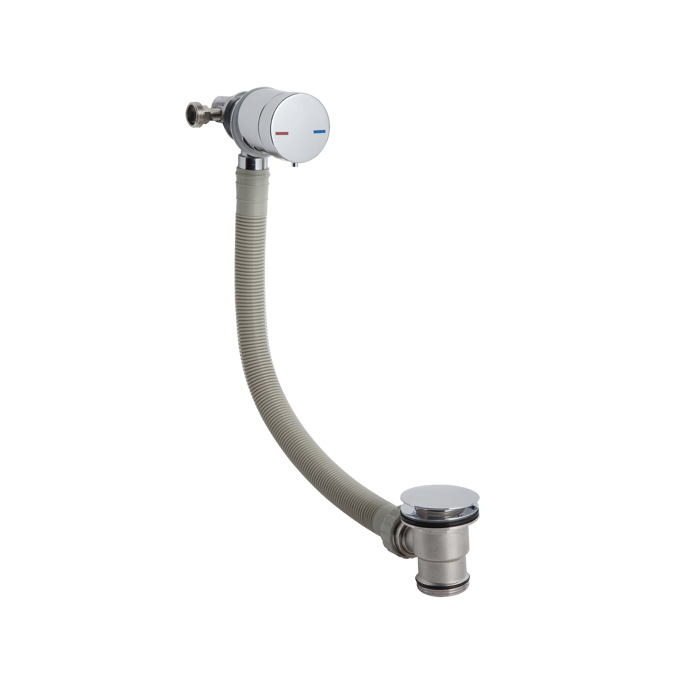 Nuie Wastes & Extras Chrome Contemporary Freeflow Bath Filler - E301