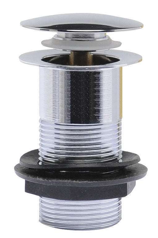 Nuie Chrome Easy-Clean Push Button Basin Waste - Unslotted - E338