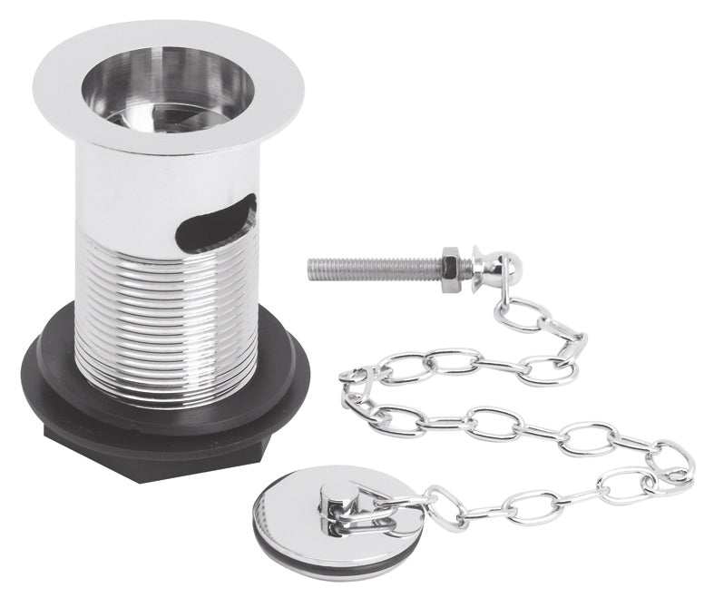 Nuie Brass Plug and Link Chain Basin Waste Chrome - Slotted - E353