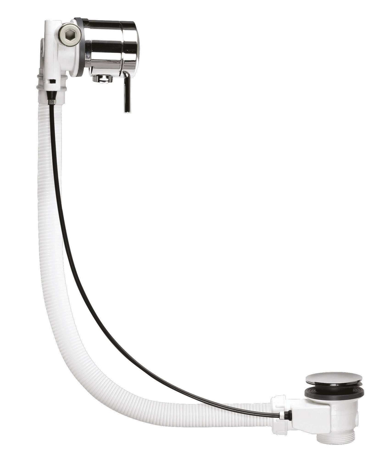 Nuie Freeflow Bath Filler with Pop Up Overflow Waste - Chrome - E358