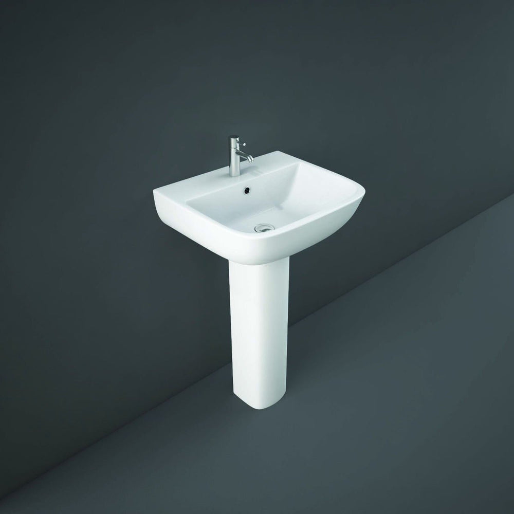 Rak Series 600 52cm Basin 1 Tap Hole - White - S60052BAS1 - TAP 'N' SHOWER