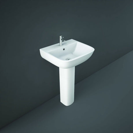 Rak Series 600 52cm Basin 1 Tap Hole - White - S60052BAS1 - TAP 'N' SHOWER