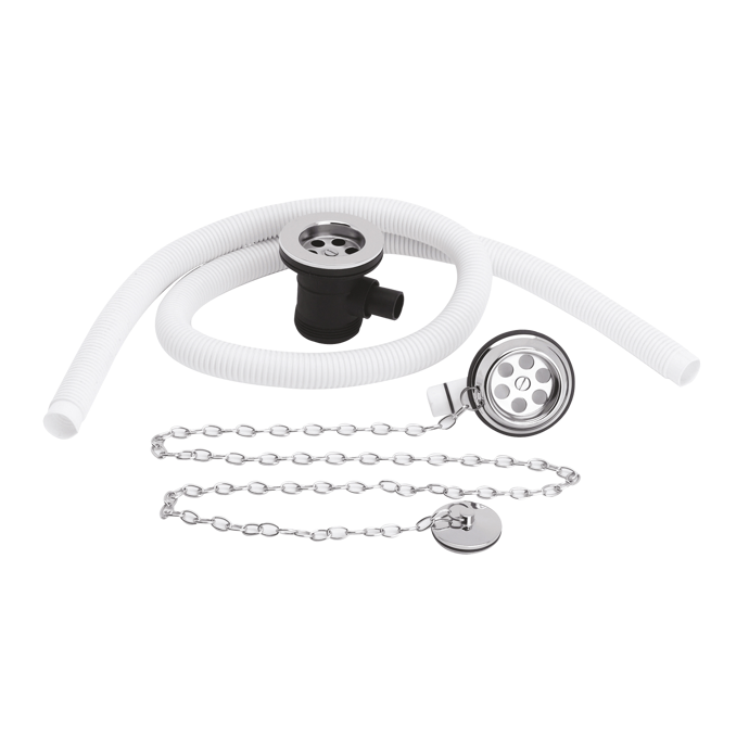 Nuie Extended Retainer Overflow Bath Waste- Chrome - EA329