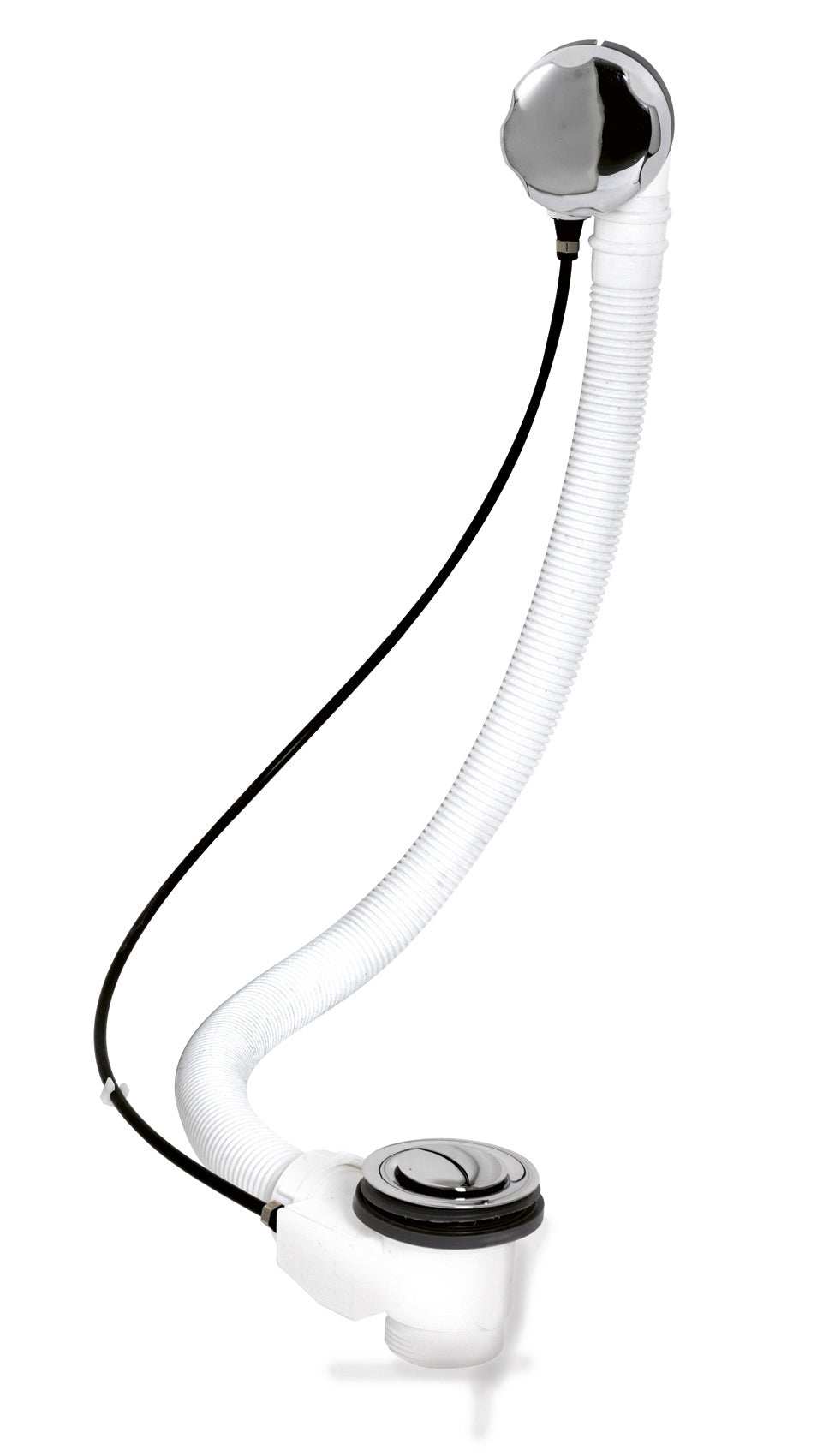 Nuie Extended Modern Bath Pop Up Overflow Waste - Chrome - EA333